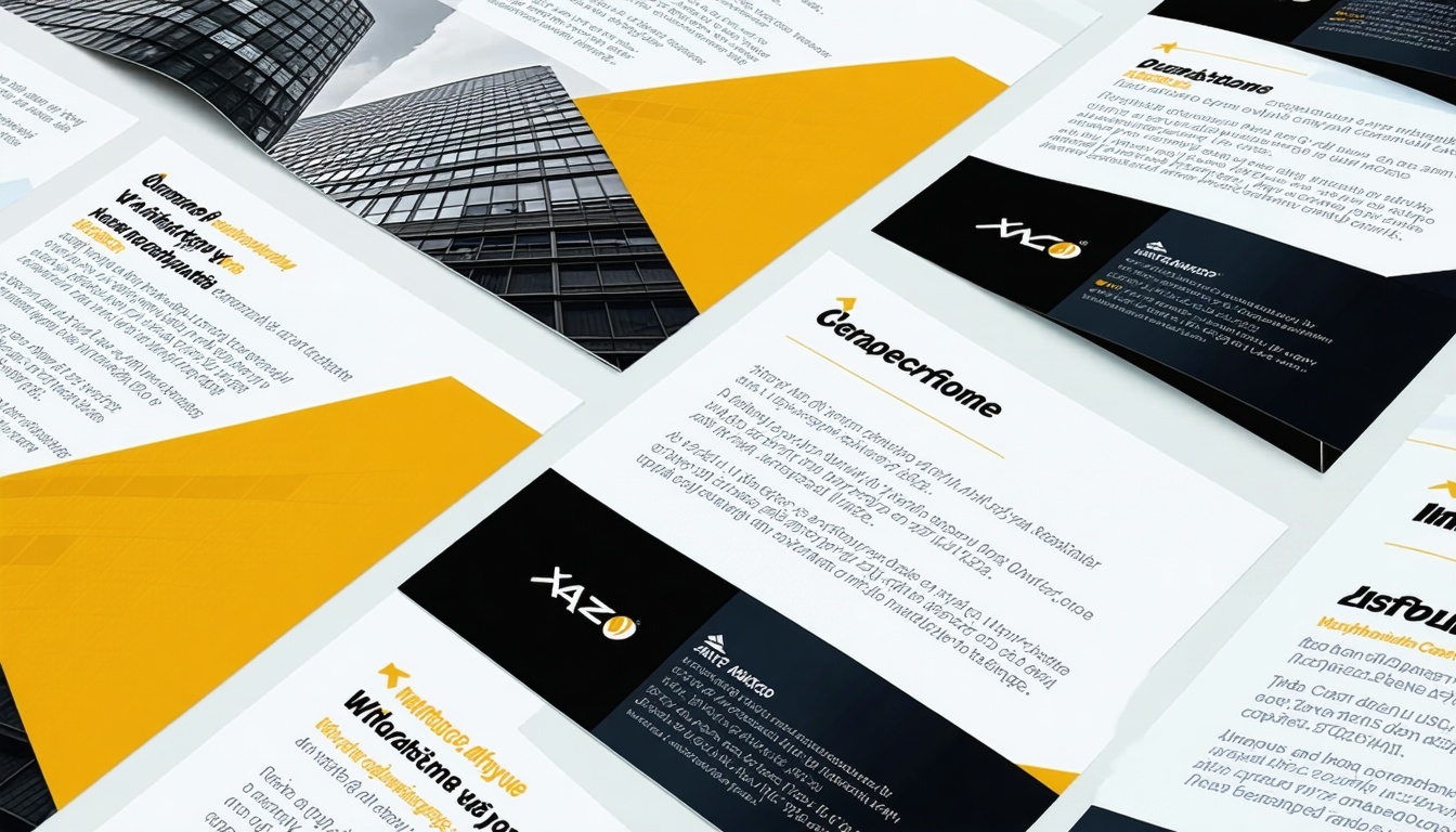 Marketing collateral design by ATT YZEN, including brochures and social media graphics.